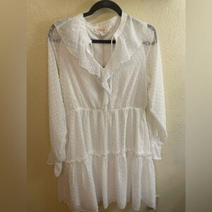 Listicle White Textured Dress